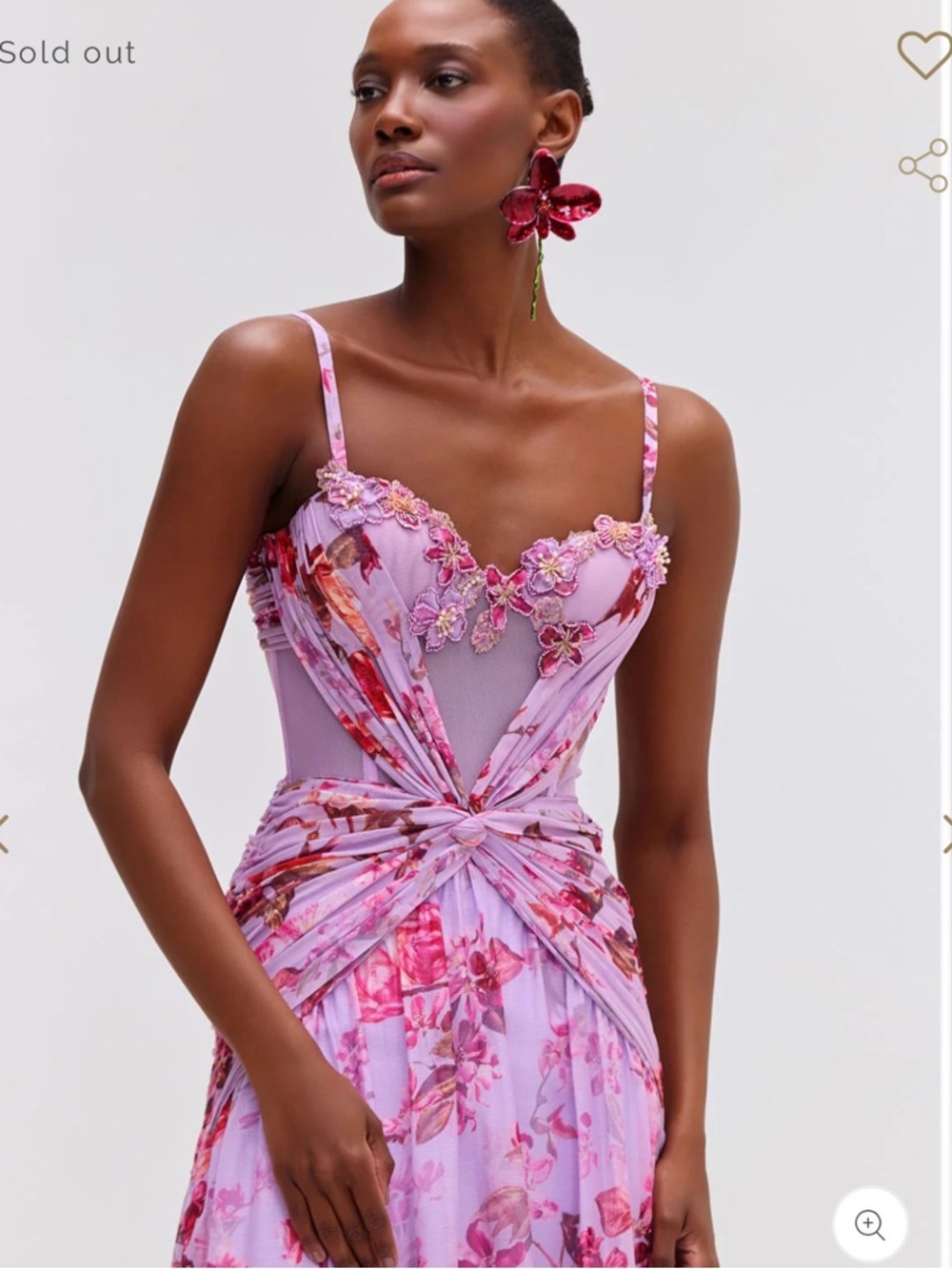 PatBO Floral Haze Bustier Maxi Dress in Violet